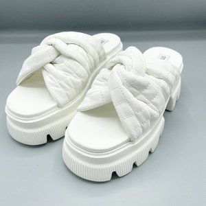 NEW Steve Madden White Chunky Platform Sandal Slides